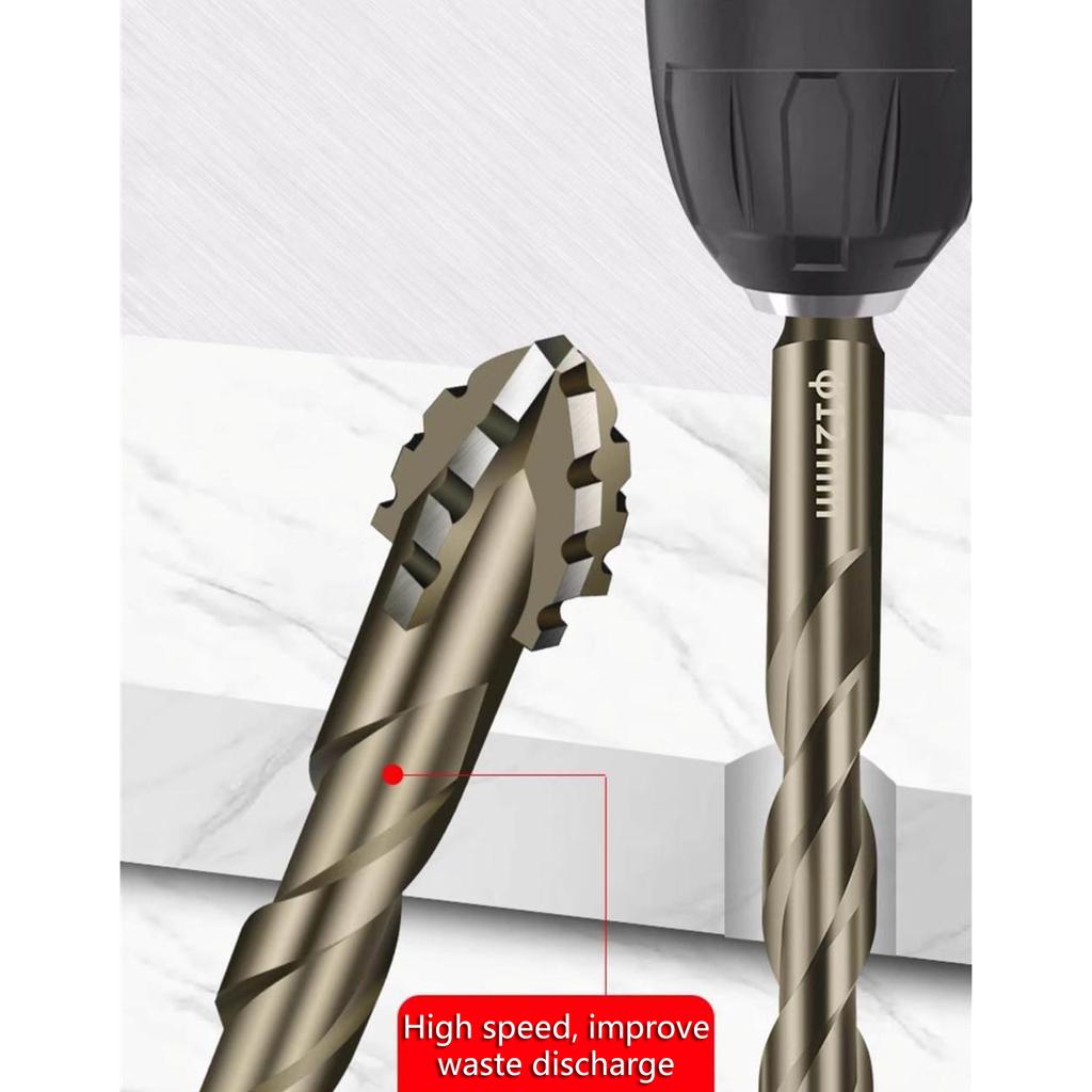 4/5Pcs Eccentric Twist Drill Bit High Hardness Skewed Head Carbide Drill Bits for Concrete/Glass/Brick/Plastic/Wood