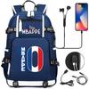 Soccer Print Backpack for Teens Casual Travel USB Charging Student Bookbag Sports Backpack Large Capacity