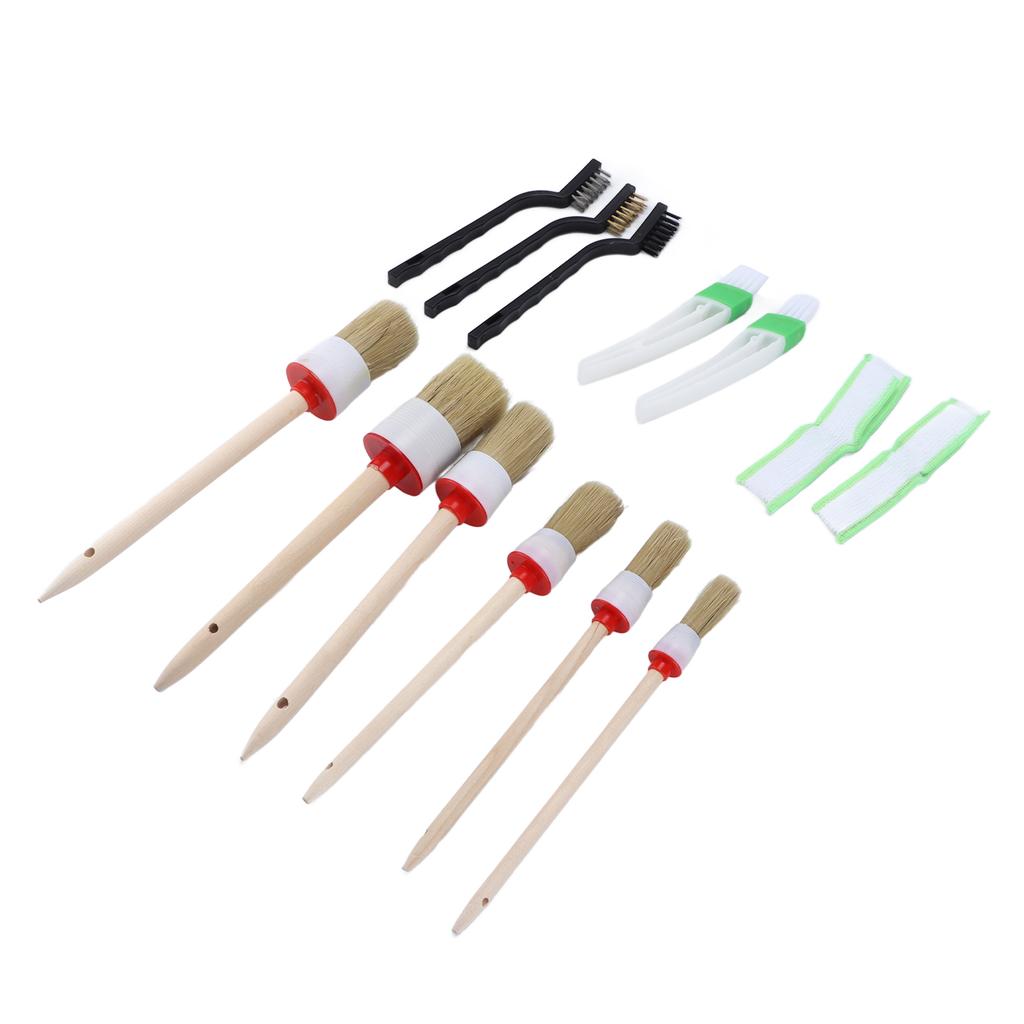 13PCS Set Car Cleaning Detailing Brush Set Reusable Flexible for Washing Waxing Dusting
