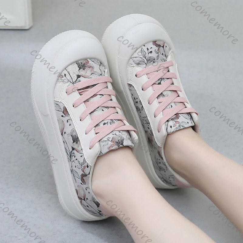 Fashion Comemore Women's Sneakers Shoes Spring Autumn Outdoor Lace Up Platform Flats Comfortable Fashion Height Increase Casual Shoes