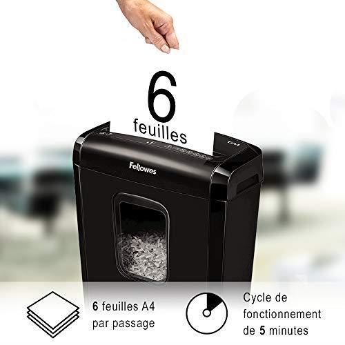 Document Shredder - FELLOWES - 6M - Mini Cut - 6 Sheets - High Security