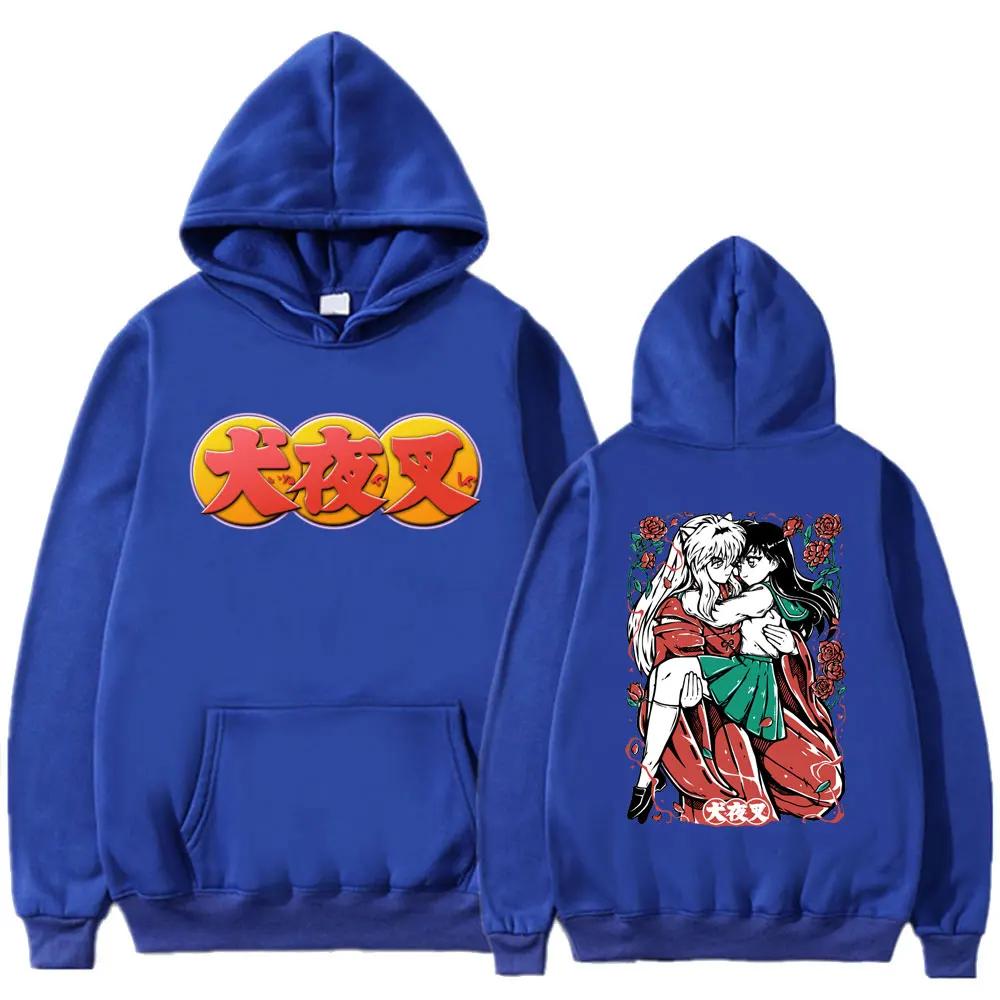 Anime Inuyasha Sesshoumaru Higurashi Kagome Hoodie Men Women Long Sleeve Oversized Manga Casual Hoodies Sweatshirt Streetwear