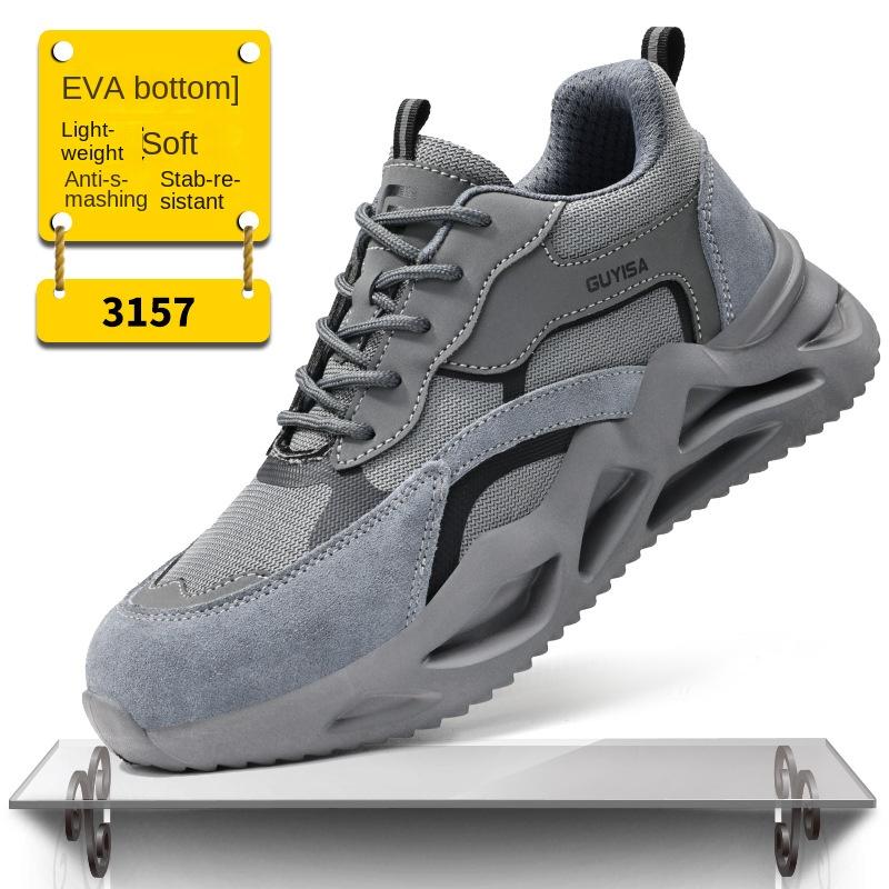 Pracovní obuv pro muže, odolná proti rozbití a propíchnutí, letní prodyšná pánská obuv s ocelovou hlavou, bezpečnostní obuv