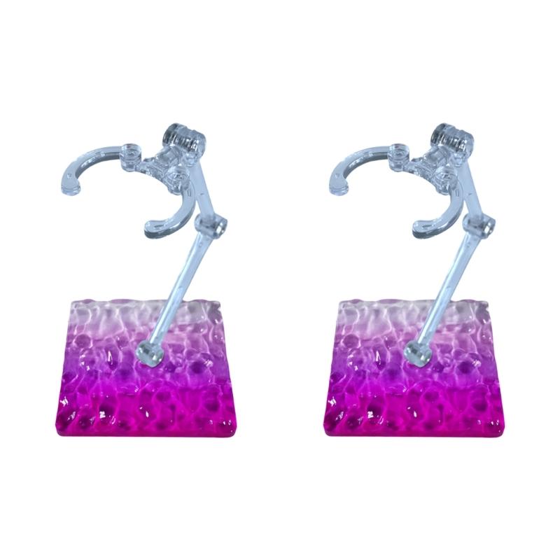 2Pieces Plastic Action Figure Display Holder Stand For Collectible Figurine Flexible Adjustment Model Clamp Support