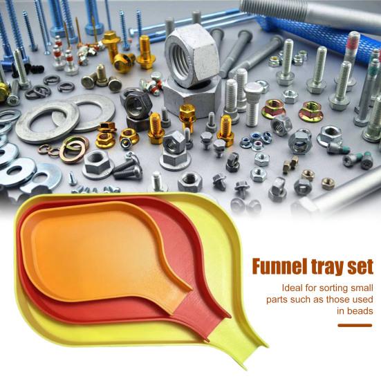 1/3Pcs Funnel Sorting Tray Stackable Small Parts Screws Nuts Bolts Washers Nails Building Bricks Easy Sorter Tray Garage Workshop Organization Tools