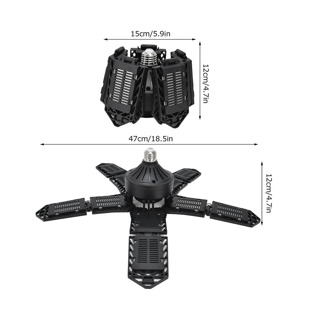 LED Garage Light, E26E27 Garage Ceiling Light, 11 Panels, 180W 18000ML Supermarket Ceiling 360° Emergency Light, Suitable for Basements