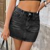 Women High Waist Denim Skirts Vintage Jeans Straight Mini Skirt for Ladies Summer Wear