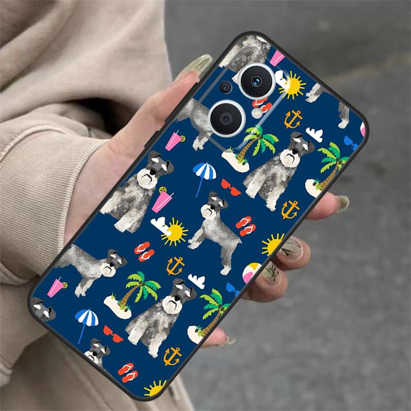Lovely Dogs Schnauzer Case For OPPO Reno 14 10 11 12 13 Pro 11F 12F 13F 14F 7 8 Lite OPPO Find X9 X8 X5 Pro Cover