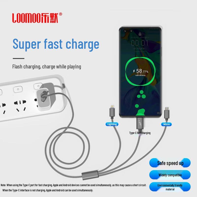 LOOMOO Universal 3-in-1 Fast Charging Cable
