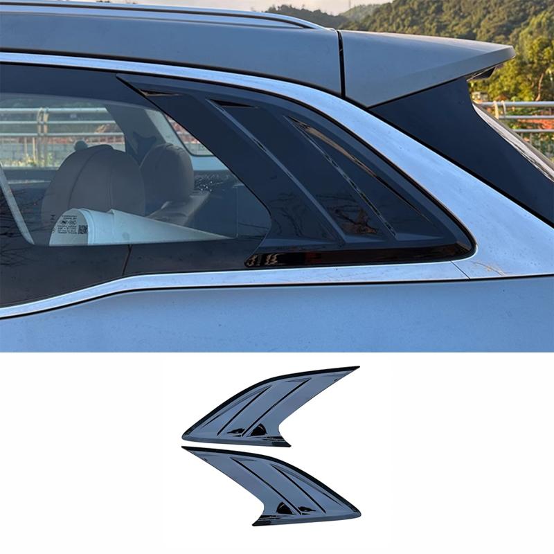 For Chery Tiggo 9 2024 2025 Car Styling ABS Carbon Exterior Rear Window Spoiler Side Wing Triangle Cover Trim Molding Garnish