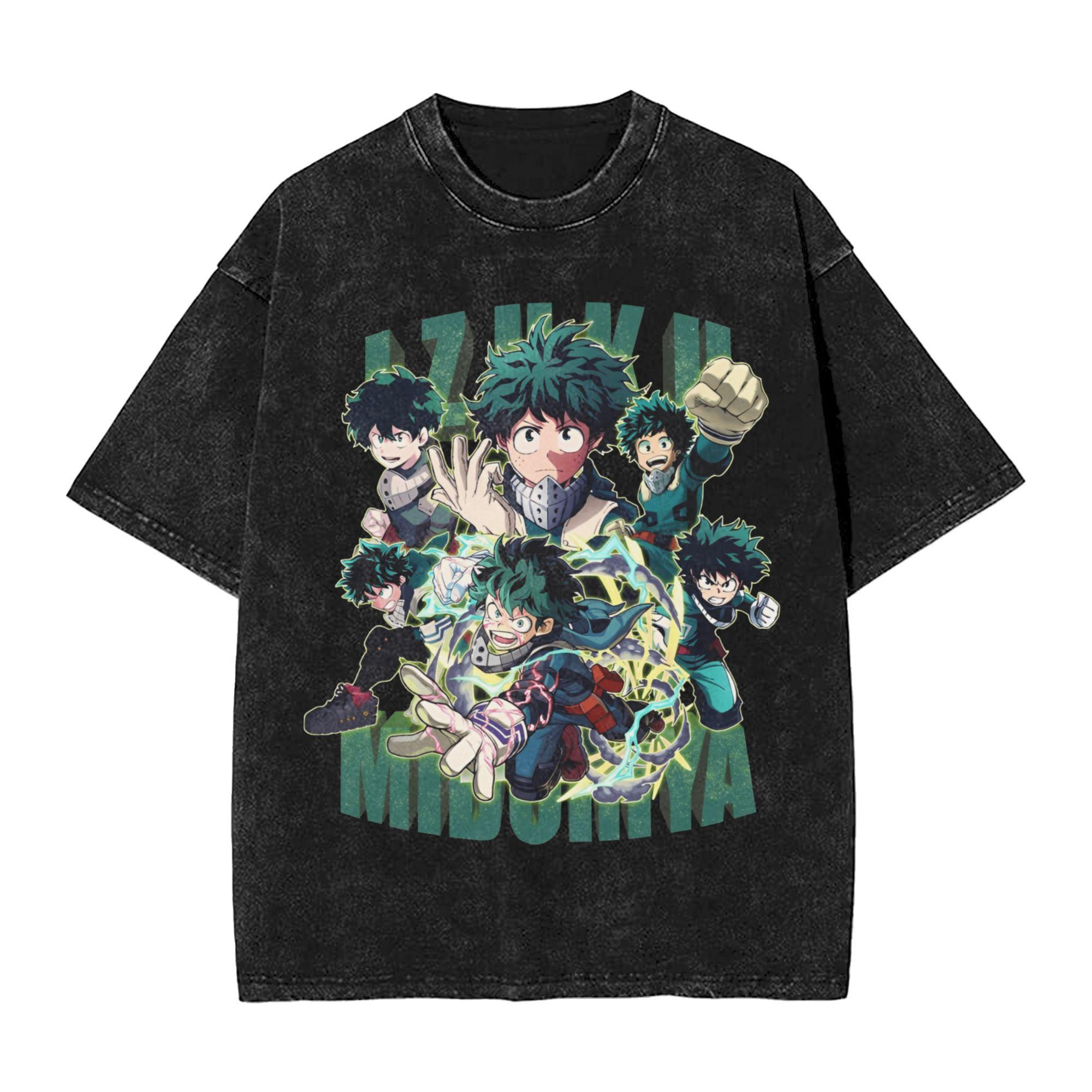 

Japan Anime My Hero Academia Midoriya Izuku Graphic T Shirt Men Manga Casual Tshirts Washed Cotton Tee Harajuku Male Tshirt S
