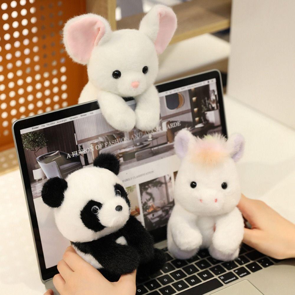 Fluffy Plush Desktop Buddy Toy Sitting Cow Hug Pillow Creative Dinosaur Plush  Toy  Children's Day