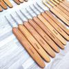 Crochet Hooks Ergonomic Crochet Bamboo Wooden Handle Crochet Hook Weave Yarn Craft DIY Sewing Tools for Fine Work Thin Yarn Lace