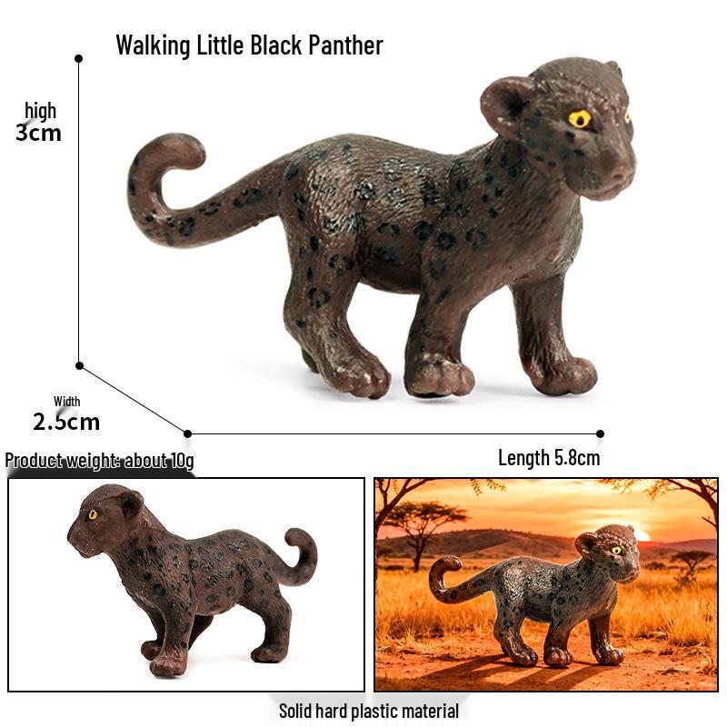 Kids' Wild Animal Model Toys: Leopard, Cheetah, Jaguar, Black Panther, Snow Leopard Figurines.