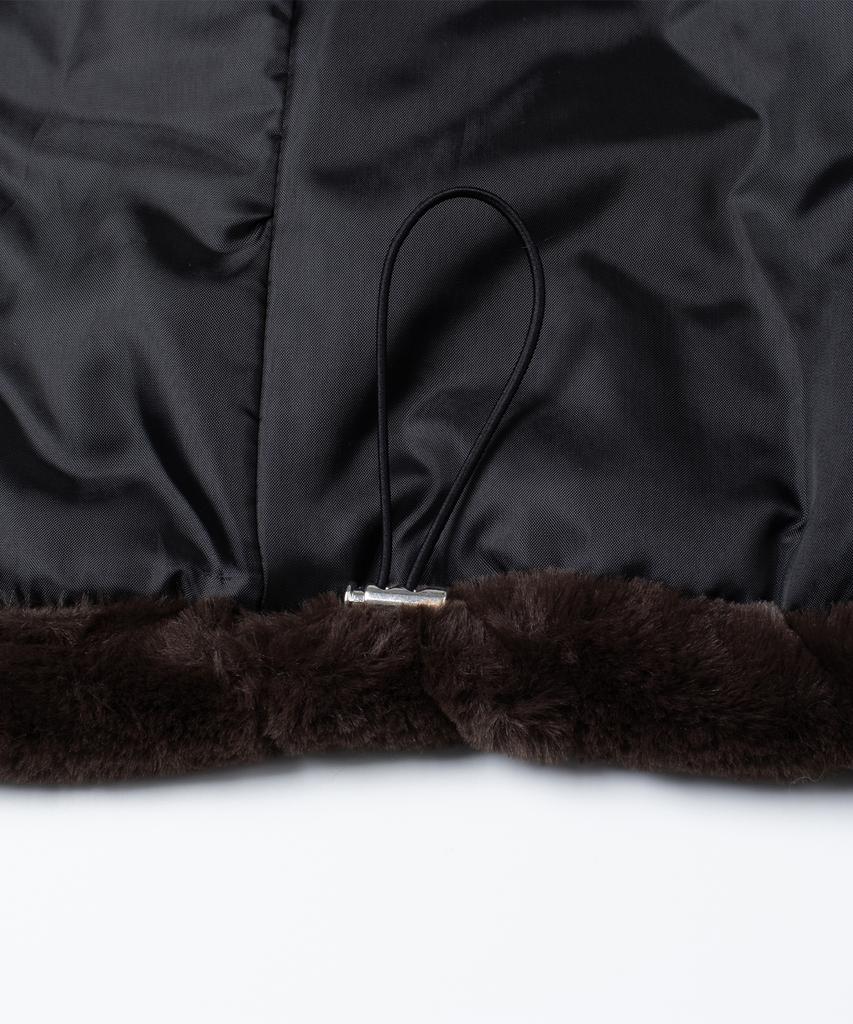 Then Our Mink Fur Oversized Zip-Up Hoodie (Khaki Brown)