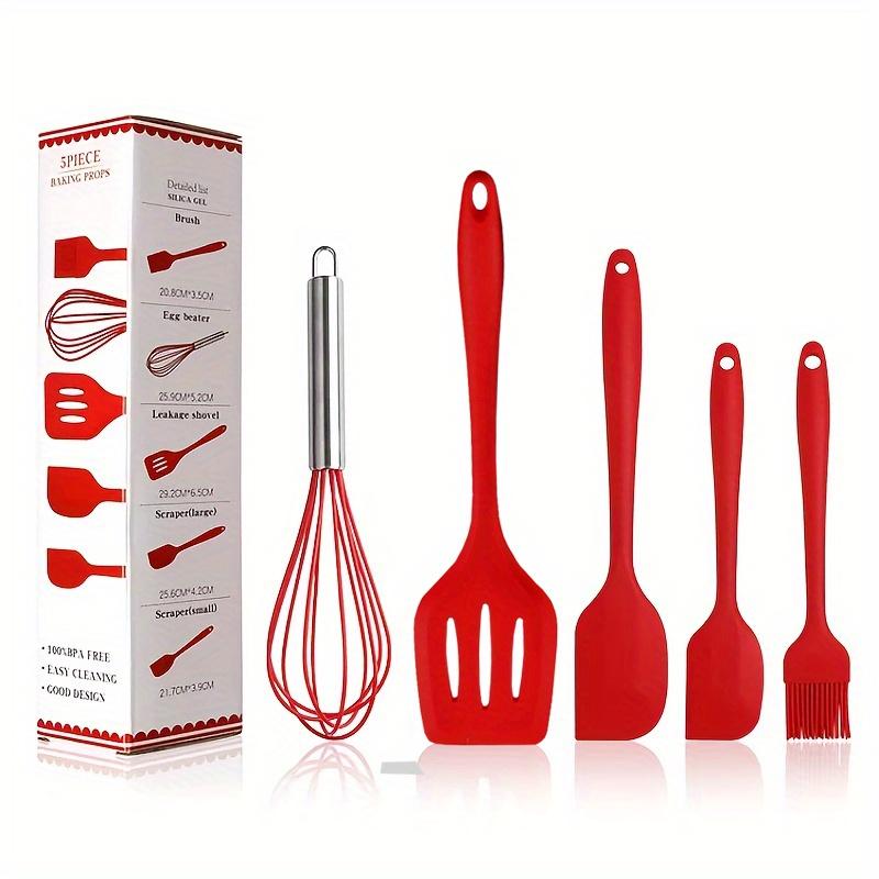 Silicone Kitchenware Cooking Utensils Set Non-stick Cookware Spatula Shovel Egg Beaters Wooden Handle Kitchen Cooking Tool Set