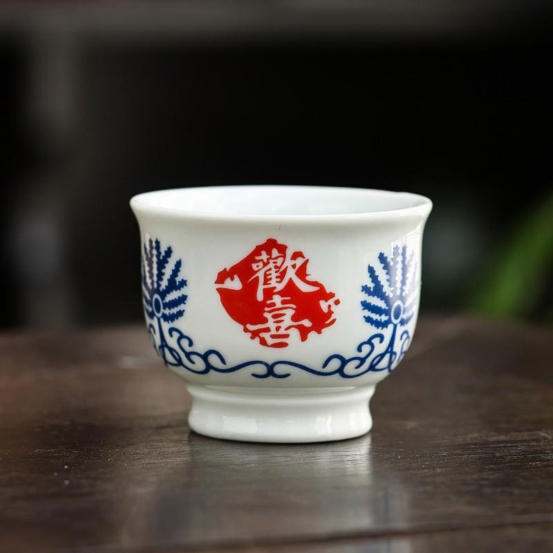 Grass and wood ash creative antique handwritten calligraphy master cup household teacup tea cup bubble high-end single cup gift