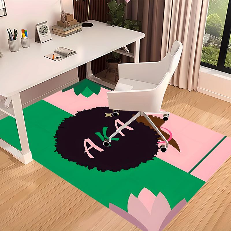 1pc AKA Logo9 Print Area Rug - Soft, Washable Non-Slip Indoor Mat for Office Chairs, Living Room, Home Office Decorative Rug