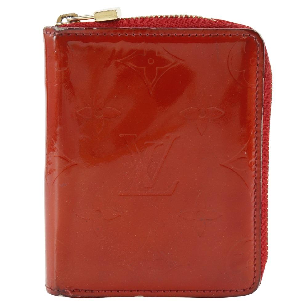

LOUIS VUITTON Bloom Bi-Fold Wallet M91151 Zip Around Rouge Red Monogram Vernis Women Used