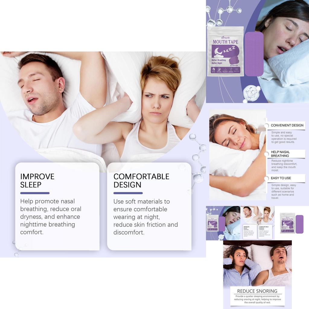 Ximonth Anti Snoring Sleep Patches For Peaceful Rest With Gentle Comforting Care In 30 Pieces