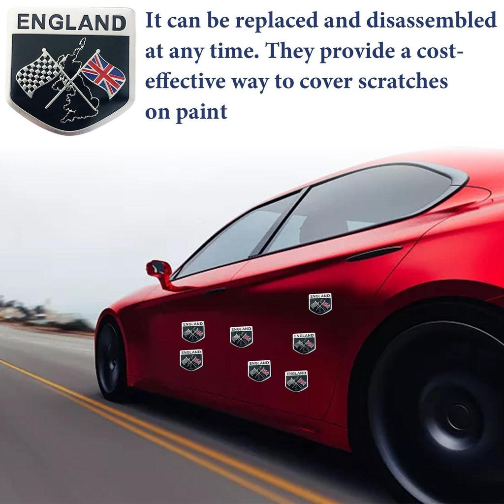Union Jack Flag Emblem Sticker,England UK Flag Alloy Emblem Badge - Elizabeth II Anniversary