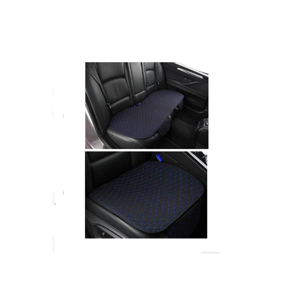 Car Seat Cushion Front And Rear Set 3 Pieces Add Style To Your Car Black Fabric Black