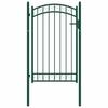Zauntor EMMEN with Arch Style Top Steel 100 X 106 Cm Green