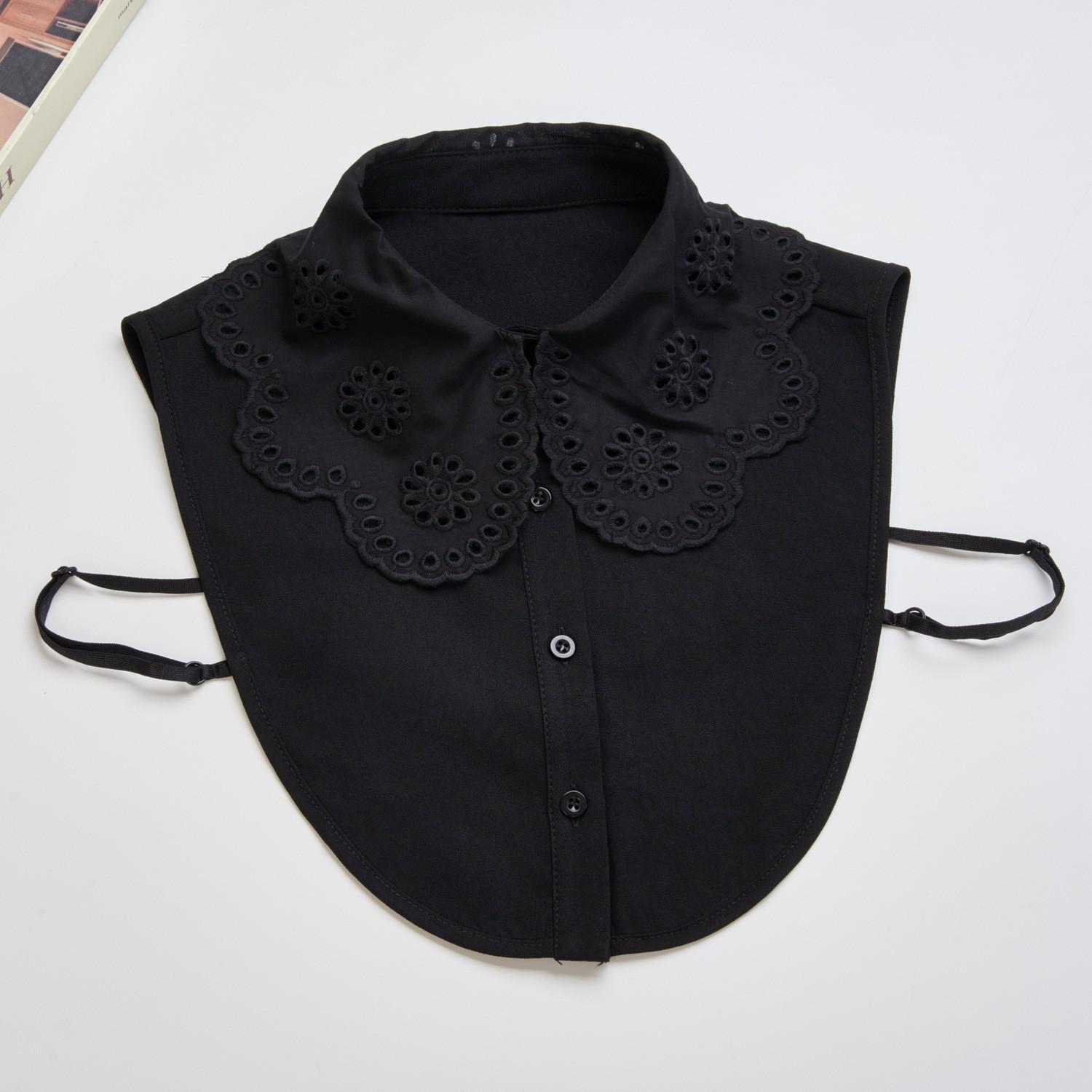 

Женский модный вышитый фальшивый воротник для свитера, осенний универсальный шейный аксессуар, украшение, половина рубашки, съемный фальшивый воротник