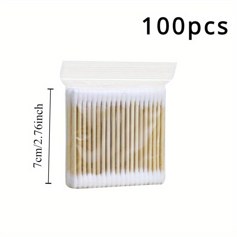 double pointed cotton swabs 7cm/2.75in, used for makeup removal, ear cleaning, and precise application, cotton swabs double round head design