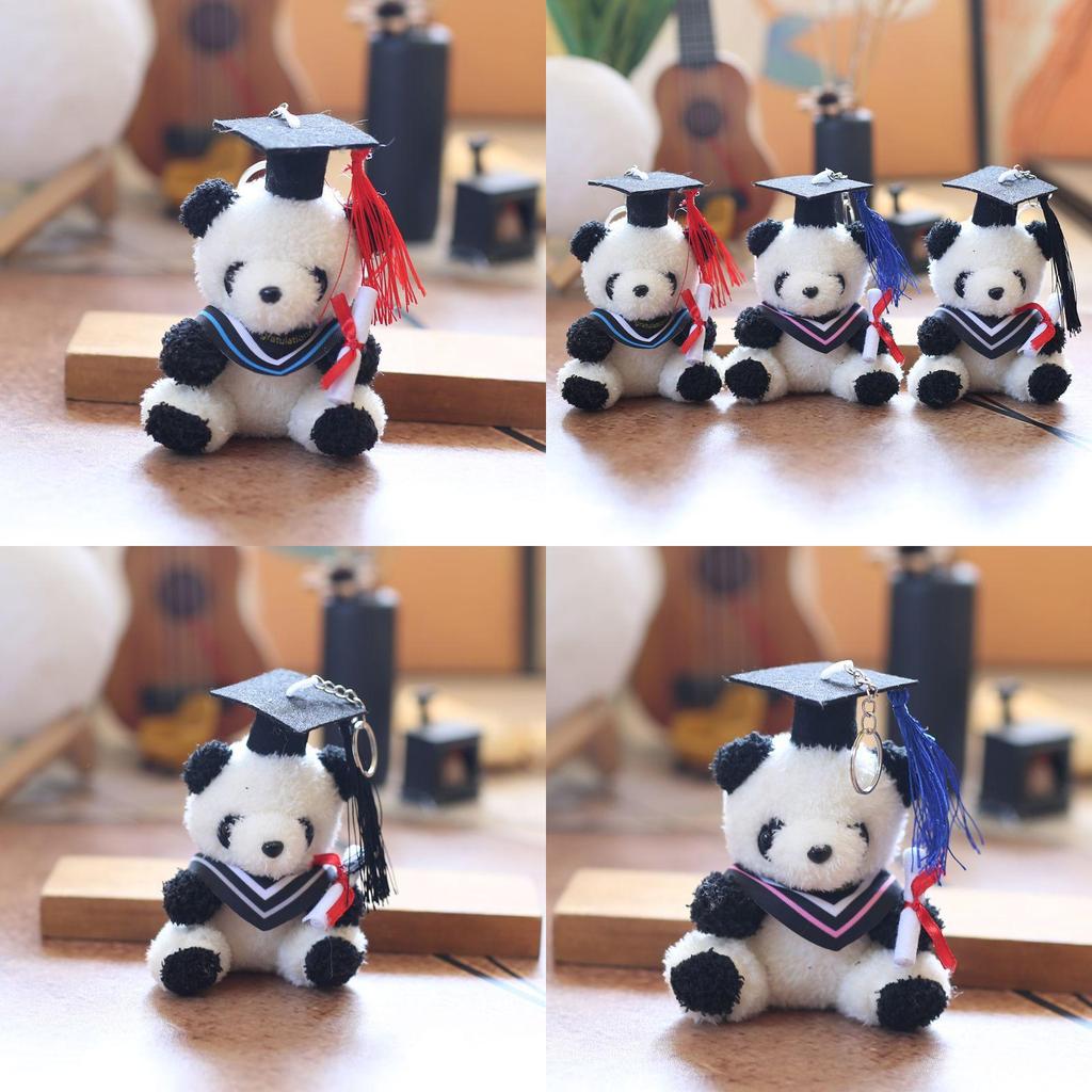 Panda Graduation Plush Pendant Bag Hanging Decoration Keychain Dolls Animal