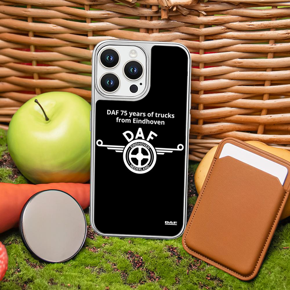 Daf logo cool car fashion design Phone Case for iPhone 16 15 14 13 12 11 Pro Max Sheepskin Silver-edged protective case