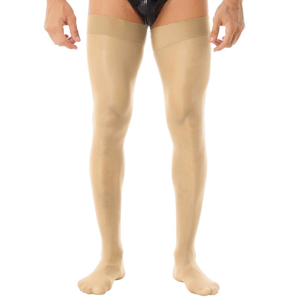 Herre Nylon Over Kne Sokker Lår Høy Strømper Sport Lange Sokker