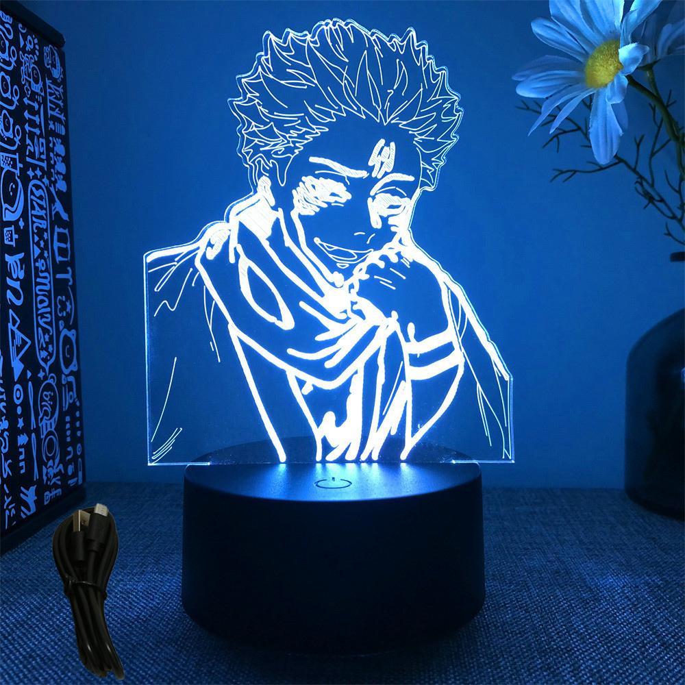 3D Anime Lamp Jujutsu Kaisen Led Night Light RGB Table Lamps Satoru Gojo Action Figure Kids Bedroom Desk Home Decor Friend Gifts