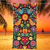 Mexikanischer Ethnischer Stil Strandtuch Buntes Blumen-Kaktus-Drucktuch Böhmisches Sommer Schnelltrocknendes Handtuch für Sommerurlaub Strand