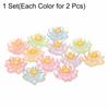 CoCud Mini Resin Flowers, 0.94 Inch Diameter, Miniature Lotus Flowers for Dollhouses, Colorful Color Scheme - (Uses: Fairy Garden, Dollhouse, Party