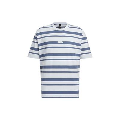 adidas Stripes Crew Neck Breathable Casual Short Sleeve T-shirt Unisex Tops Light-Blue IT3929
