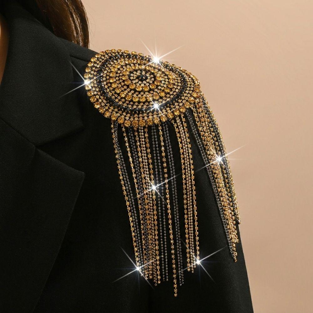 1PC Tassel Chain Shoulder Board Badges Fabrics Fringed Epaulet Decoration For Jacket/ Coat