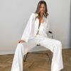 Fashion Loose Bronzing Shoelace Top and Trousers Suit Loose Lace up Top and Pants Set