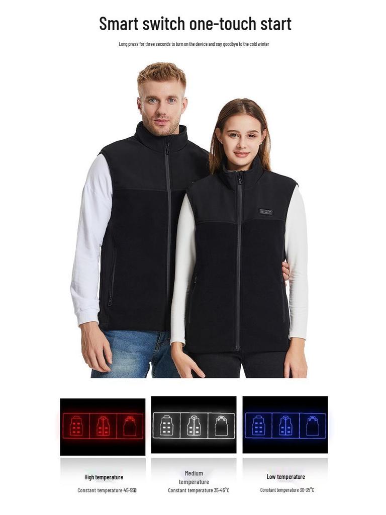 Heated Vest with Three-Control, 13-Zone Heating for Winter Comfort