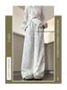 Chinese National Style 2024 Women's Wide-Leg Jacquard High-Waisted Satin Pants