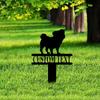 Estaca de Jardín con Nombre de Pug Personalizada, Cartel Metálico Personalizado para el Jardín, Regalo Conmemorativo para Perros