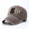 Letter American baseball cap women's summer big brim washed old retro cap men's soft top showing face small hat