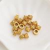 Gold-Plated Retro Coin Color-Retention Beads: Copper Hollow Spacer Beads for DIY Jewelry and Braided Rope Materials.