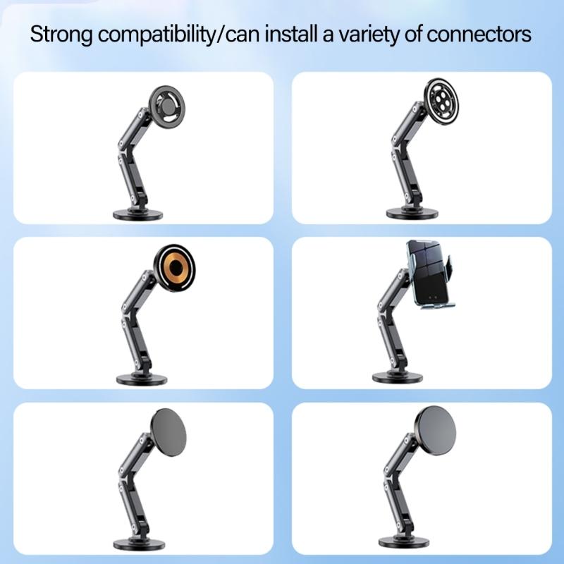 Multifunctional 17mm Ball Base Aluminum Alloy Adhesive Mount Support Suitable for Car Phone Holders & Navigation Systems