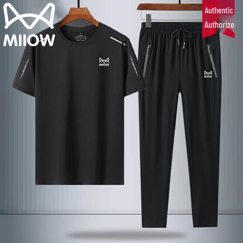 

MiiOW Men s Short Sleeve Round Neck T-Shirt & Sport Shorts Set 3XL