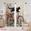 2pcs,2D Plane Printing Contemporary Curtains Purrfect Ride Polyester (without Rod) Festive Use for Kitchen Living Room Office