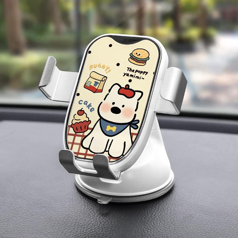 Jigglypuff Style Large Mirror Surface Dashboard Phone Holder 2026 - Suction Cup, Cute Cartoon Design