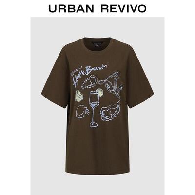 UR2026 Damen Baumwoll-T-Shirt mit Used-Print