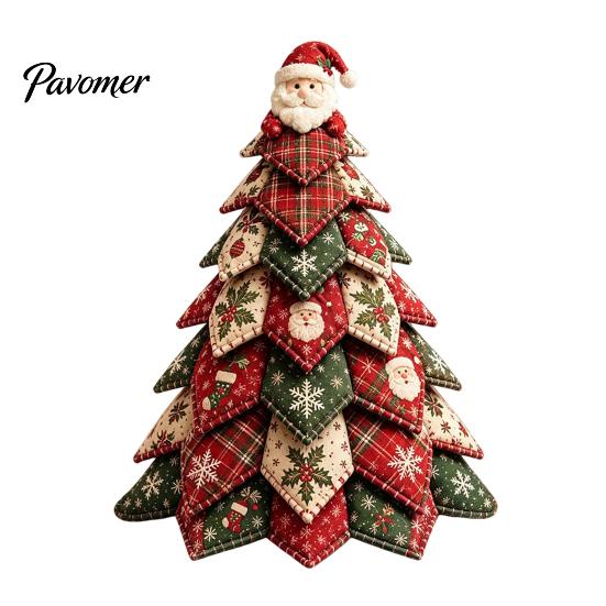 Creative Christmas Gifts for Crafters DIY Quilted Tree Kit, 3D Fabric Patchwork Craft Set Holiday Decorations Beginners, Handmade Tabletop Decor with