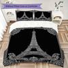 Paris Eiffel Tower Pattern Bedding Uilt Set Uilt Cover Pillowcase Home Decoration Birthday Gift (1 * Duvet Cover + 2 * Pillowcase  Without Core)86
